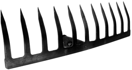 LOORGVEL Rastrello da Giardinaggio in Ferro a 11 Denti per Lavoro Agricolo e Orto, per Dissodare e Rimuovere Vegetazione, Attrezzo Pratico per Coltivazione e Giardinaggio