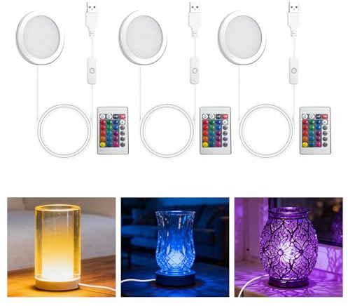 3pcs 3D-Drucker LED-Lampen-Kit für Bambu Lab X1C/ P1P/P1S/X1/X1E/H2D, 3D-Drucker Teil LED Lichtleiste Beleuchtung Streifen Modell Set, USB-Adapter, Nachtlicht Modelle Ersatz für 3D-Drucker, RGB Licht