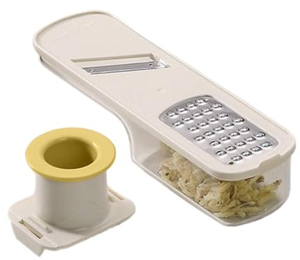 Molinillo ajo multifuncional | Cortadora mandolina 3 en 1 | Cortadora ajos mandolina mano con contenedor | Aparatos cocina para picar verduras, antideslizantes y eficientes para el hogar