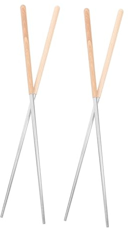 MOLUCKFU 2 pares Palillos Largos de Madera para Cocinar y Hot Pot Extra Largos para Freír y Servir de Resistentes y Versátiles para Cocina y Barbacoa Familiar