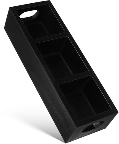 PRETYZOOM Scatola Organizzatore per Bustine di Tè in Legno Nero Ampia Capacità e Design Multicomparto, per Cucina e Conservazione Ordinata
