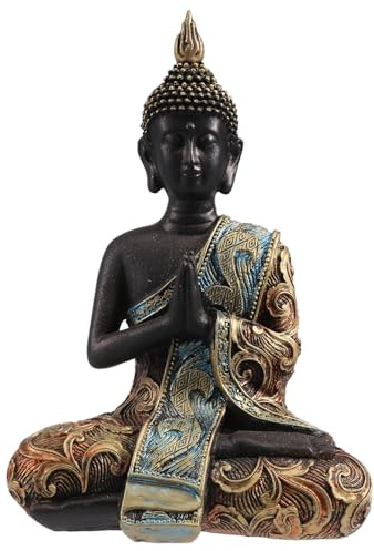 Rastapulz Estatua de Buda Tailandia Escultura Resina Hecho a Mano Budismo Hindú Feng Shui Figura Meditación Meditación Casa Ornamento