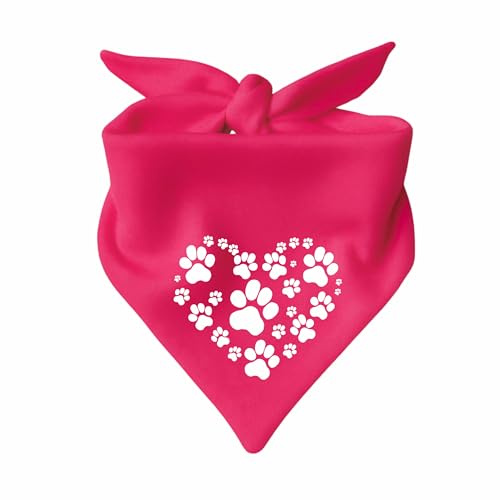 Hunde Dreiecks Halstuch (Fb: pink) (Gr. 2 (68 cm)) Herz aus Pfoten