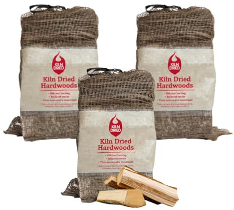 Green Olive Firewood - Kiln Dried Hardwood Logs (18kg / 81ltr) for Wood Burners, Pizza Ovens, Stoves and Fire Pits - Low Moisture, Ready To Burn, BBQs, Long Burn - Sustainably Sourced Firewood