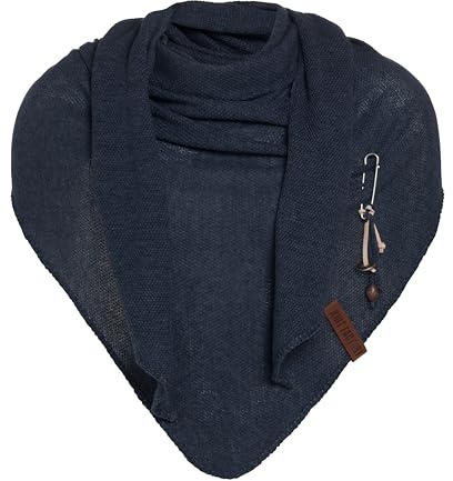 KNIT FACTORY - Lola Dreieckstuch - Fein Gestrickter Damen Schal - Tuch Schal - Für Frühling und Sommer - Baumwollmix - 190x85 cm