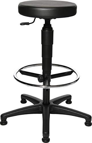 TOPSTAR Drehhocker m.Gleiter Kunstlederpolster schwarz Sitz-H.580-840mm