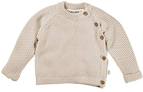 Bio Baby Perlen Jäckchen 100% Bio-Baumwolle (kbA) GOTS zertifiziert, Beige Melange, 74/80