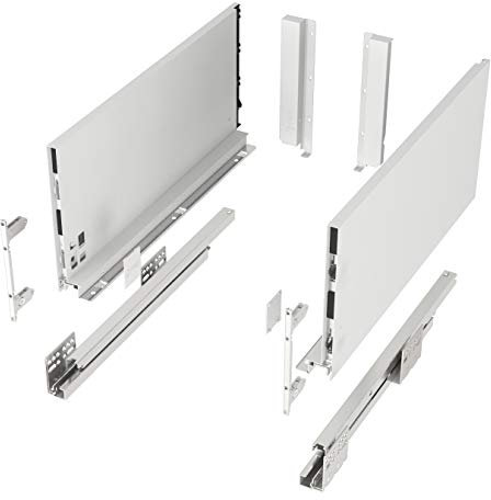 Schubkastensystem JUNKER-SLIM weiß Höhe: 199 mm Tiefe: 550 mm belastbar bis 40 Kg Soft-Close Schubkasten mit 13 mm schlanken Schubladenzargen