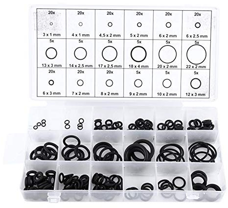 O-Ring Silikon, 225 Stück Verschiedene Gummi O-Ring Unterlegscheiben Dichtungen Dichtung Sortiment Set für Auto