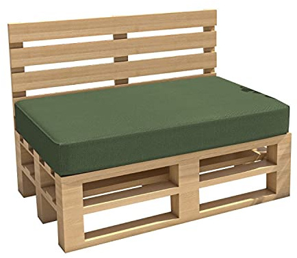 chilly pilley Palettenkissen Gartenkissen Wasserdicht Palettenauflage Palettenpolster Indoor Outdoor Waschbar Abnehmbar Sitzkissen Rückenkissen (Sitzkissen 120x80x15, Dunkelgrün)