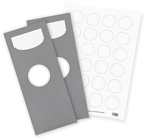 itenga 24x Bestecktaschen GRAU mit beschriftbarem Etikett in weiß Pochetten inkl. Serviette und Sticker Aufkleber Tischdeko Einweggeschirr passend für Kommunion Konfirmation Hochzeit