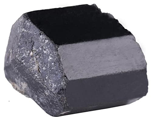 Kuuleyn Kristallstein, Schwarzer Turmalin, Turmalinstein, 1 Stück Natürlicher schwarzer Quarzkristall-Turmalin-Rohstein-Mineral-Heilstein zur Dekoration von Hydrokulturpflanzen und Aquarien