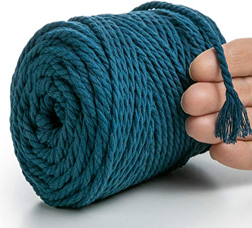 MeriWoolArt® Corde Macramé Naturel 4 mm, 75m de Fil Macramé en Coton Recyclé et Viscose, Corde Coton Douce pour Attrape-Rêves Bohème, Ficelle Corde pour Bricolage DIY Décoration Macramé Murale