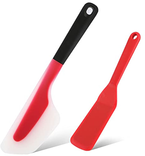 Webake Silicone Omelette Spatula Set, Big & Small, Heat Resistant, Non-Stick, Dishwasher Safe