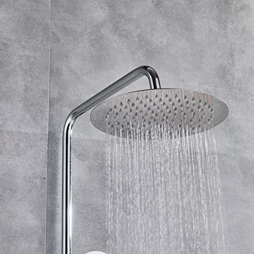 Miscelatore termostatico per doccia da 8 pollici/Set doppia maniglia Miscelatore termostatico cromato Miscelatore per doccia Rubinetto per doccia a pioggia in acciaio inox a parete Hea