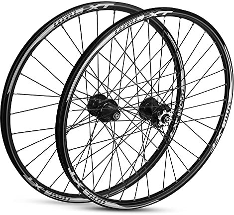 HSQMA Mountainbike Laufradsatz 26/29 Zoll Scheibenbremsen Fahrrad Laufrads Felge Schnellspanner Kassette Nabe 32 Loch Für 8/9/10/11 Geschwindigkeit (Color : 26inch Black)