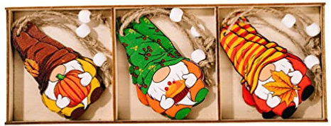 PRETYZOOM 9pezzi Ciondolo Folletto Stagione del Raccolto in Legno Decorazioni Sospese Artigianali Ciondolo Folletto Decorativo Creativo Ornamento del Ringraziamento per Articoli per Feste Pe