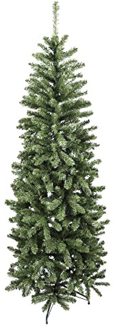 Rebecca Mobili Kleiner Weihnachtsbaum, Schmale Weihnachtsbäume, 963 Zweige, PVC Ständer Kunststoff Grün, Platzsparend, Heim Dekor - Größe: 210 x 81 x 81 cm (H×B×T) - Art. RE6756