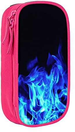 Blaues Feuer-Federmäppchen, großes Fassungsvermögen, Federmäppchen, Stifteetui, Stiftehalter, für Mädchen und Jungen, Teenager, Frauen, Herren, rose, Einheitsgröße, Make-up-Tasche