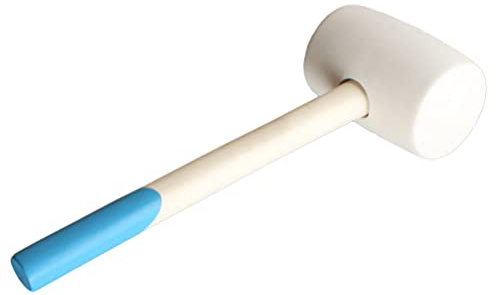 Rubber Hammer Mallet 16oz Tile Installation Tool Wooden Handle Construction Hammer Non-slip Grip for Diy