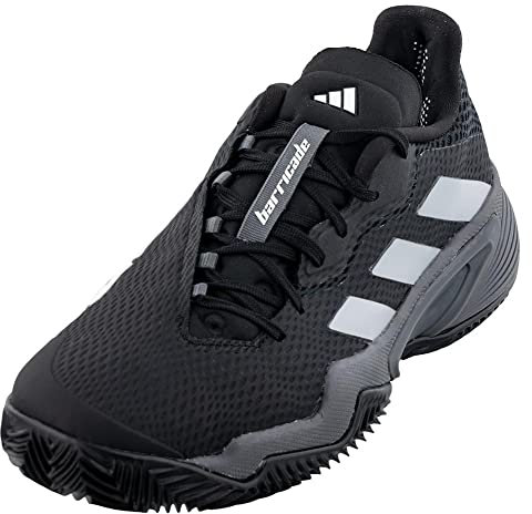 adidas Men`s Barricade Clay Tennis Shoes Core Black and Footwear White