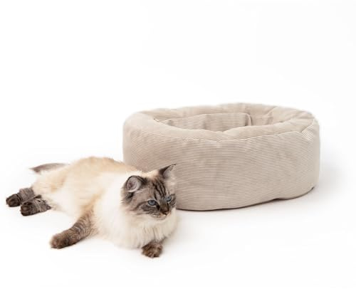 LucyBalu® Dinghy kattbädd tvättbar för små och stora katter | sovplats för katt | kattkudde | kattsoffa | kuddbädd för katt | kattsäng | kattstol | sand