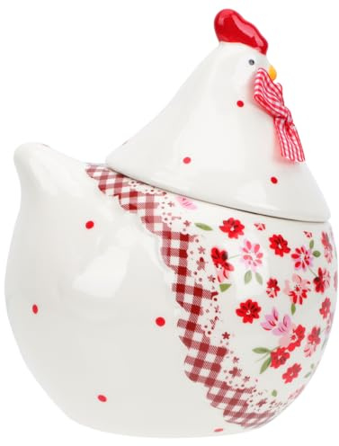 Holibanna Ceramic Chicken Cookie Jar Hen Shaped Storage Container Kitchen Canister Farmhouse Organizer for Candy Snacks Biscuits Eggs