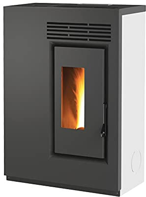 Generic Pelletofen BIOFIREGRILL GE60 5,5 kW Slim mit 25 cm Tiefe und Wandmontage, Weiß