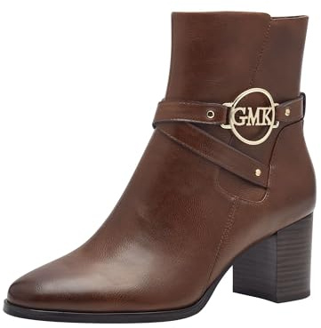 MARCO TOZZI by Guido Maria Kretschmer Damen Stiefeletten mit Absatz aus Kunstleder Spitz, Braun (Chestnut), 41 EU