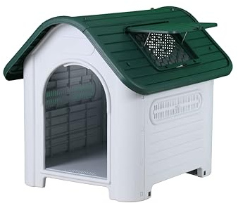 Cuccia per Cane Casa per Cani per Uso Interno ed Esterno con Finestra Apribile (M)