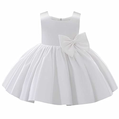 Vestidos para niñas verano elegante hermosa niña de flores vestido de tutú para niños bebé boda dama de honor fiesta de cumpleaños desfile formal niña vestidos boda escolares festivo, Blanco, 4-5 años