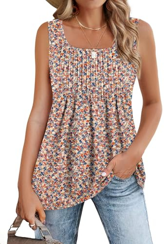 Zeagoo Canotta Donna Estivo Elegant Senza Maniche T-Shirt Basic Camicia Top | Con Scollo Quadrato Camicette Casual Maglietta Tops Tunica Blusa Gilet S-XXL