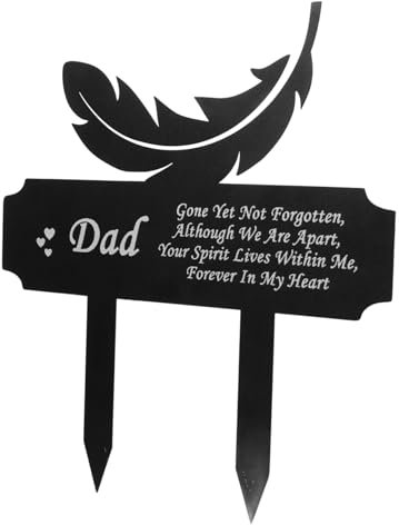 CANIGHT Gedenkpfahl Für Friedhof Grabdekoration Aus Eisen Langlebige Metallmarkierung Wetterfeste Gedenktafel Einfache Installation Grabdekor Für Garten