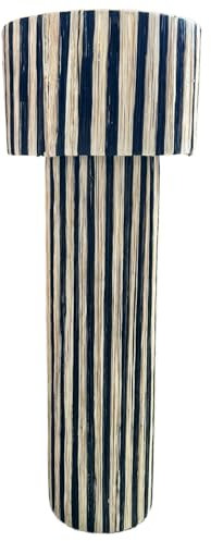 Marrakesch Stehlampe Standleuchte 110 cm groß aus Raffia bast | Boho 2 flammige Lampe als Wohnzimmer Schlafzimmer oder Kinderzimmer Deko | Natürliche Stehleuchte leuchte Waya Beige schwarz E27 Fassung