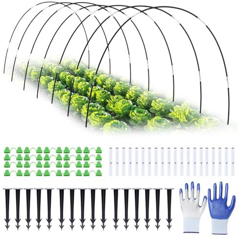 Hengrongshen 30 gallerie per piante, archi, tunnel in pellicola, per aiuole rialzate, fai da te, per aiuole rialzate, per aiuole rialzate, copertura per giardino, riga di copertura, piante, frutta,