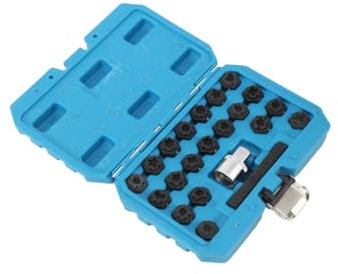 Lfhelper Lot de 22 écrous de roue antivol de roue - Outil de démontage - Jeu de clés - Verrouillage de roue