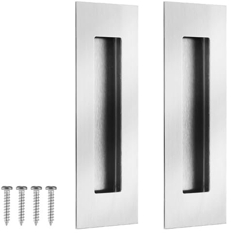 Psyqtsuary 2 Stück Griffmuschel 120 mm Griffmulde Schiebetür Edelstahl Muschelgriff Schwarz SchiebetüRgriff Griffmuschel Schiebetür Schwarz matt beschichtet ür Schiebetüren Schranktür, Zimmertüren