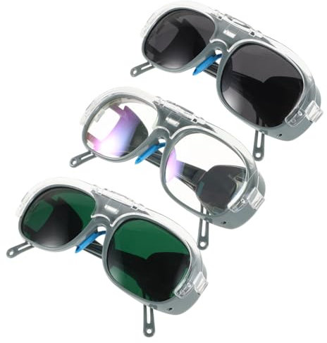 ETHZZLE 3paires Lunettes De Pour Soudeurs Avec Verres Interchangeables Ergonomiques Et Légères Idéales Pour Travail Anti-chocs Et Clarté Optimale