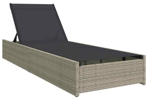 vidaXL Sonnenliege Beige 200,5 x 70 x 75 cm Poly-Rattan | Stell deinen Komfort mit ein paar Anpassungen genau richtig ein, Robust genug, um UV-Strahlen und Regen zu trotzen,