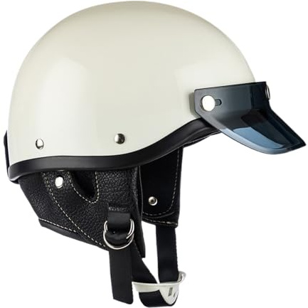 Casco a mezza faccia, casco a metà shell - Caschi da moto per uomini,Cappuccetto a faccia aperta traspirante fresco leggero per motocross scooter racing street incrociatore