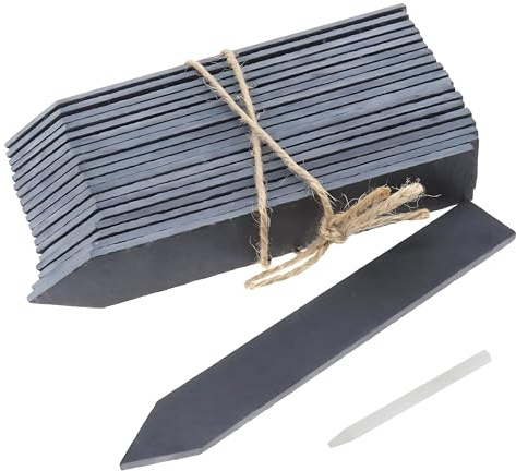 10 Stück Kräuterschilder Schiefer Pflanzschilder für Draussen kräuterstecker Pflanzenschilder Pflanzenstecker zum Beschriften Wetterfest Schiefertafel zum Beschriften pflanzenschilder schiefer(15X2CM)