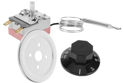 SEWOART Thermostat MéCanique pour Radiateur ÉLectrique avec Bouton RéGlable 30-110°C ContrôLeur De TempéRature pour Chauffage par Convection Compact 5X4.5X3.5 Cm