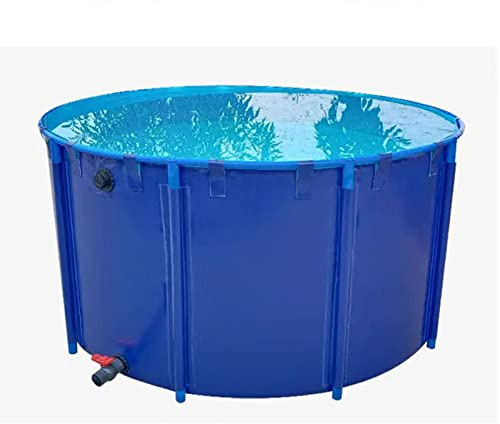 Estanque de Lona para Peces, Piscina elevada para Acuario, Piscina Infantil, Lona de PVC con Estructura de Acero para estanques, peceras, koi y Peces de Colores (Color: Azul, tamaño: 1,2 x 1