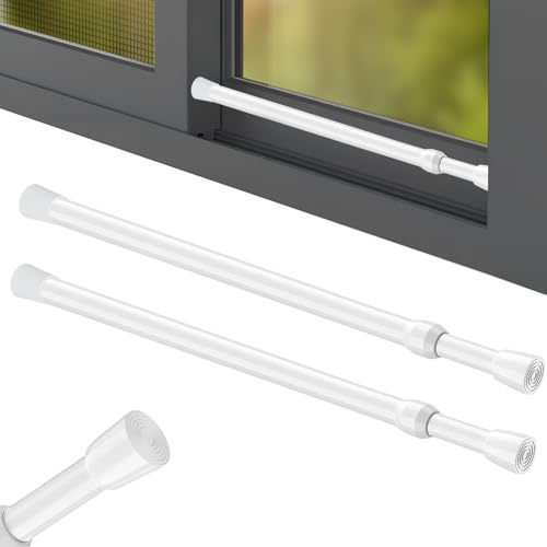 Barra di Sicurezza per Finestre Barra Telescopica 40-70 cm Diametro 2,2 cm, Dispositivo di Sicurezza Regolabile per Finestre, Sicurezza per Finestre (2, Bianco)