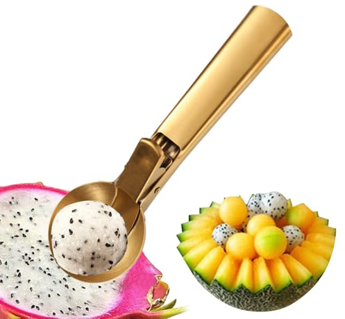 Stainless Steel Cookie Spoon with Trigger Mechanism for Kitchen | Portioner Spoon | Dessert Buffet Party Kitchen Home Dough Fruit Popcorn Watermelon
