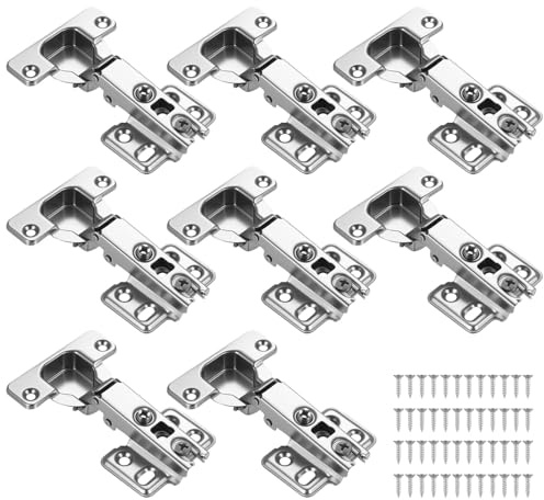 8 Pcs Bisagras Puertas Cocina, Bisagras Armarios y Muebles Cocina de 90°, Bisagra de Gran ángulo Oculta para Puertas de Armario Gabinetes de Cocina, con Tornillos