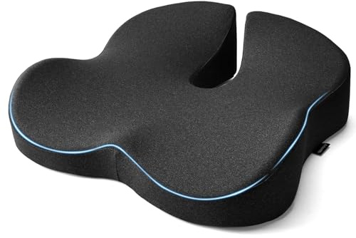 Cuscino in memory foam per sedia da ufficio, design 3D sagomato, rivestimento traspirante e base antiscivolo, ideale per lunghi periodi in posizione seduta, ufficio, casa e viaggi