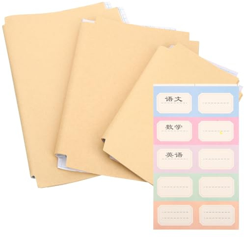 Amosfun 30 Stück Selbstklebendes Buchumschlag aus Kraftpapier in Verschiedenen Größen Langlebige Buchschutzhüllen für Schulbücher Planer und Notizbücher Braunes Geschenkpapier für Büro