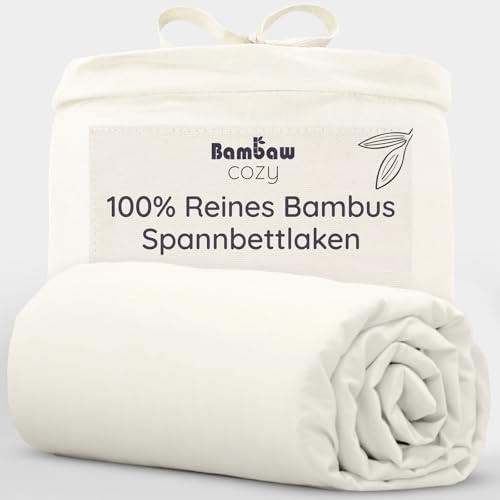 Bambaw Sabana Bajera 150x200 Bambu Cama 150 cm, Bolsillo de 35cm, Sabanas Fria para el Verano, Sábanas de Bambu 150 cm Hipoalergénicas y Antiácaros, Certificadas Oeko-Tex® Standard 100 (Gris Claro)