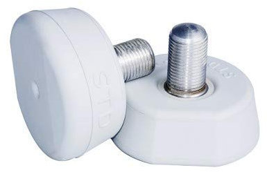 STD SKATES Coppia di freni serie professionale per hockey su pattini con ruote in parallelo. Passo di filettatura europea 16 x 1,25 mm (bianco).